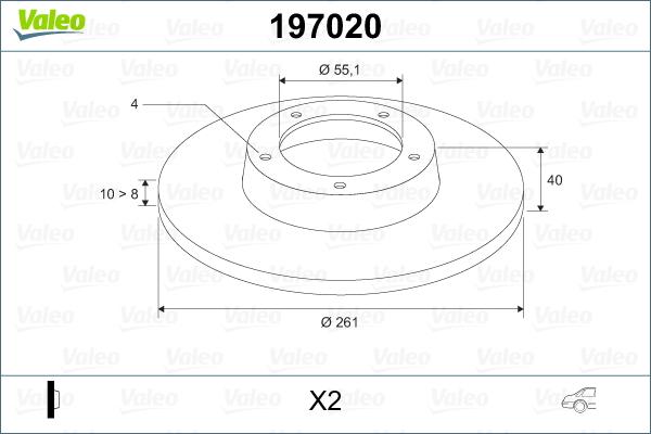 Valeo 197020 - Спирачен диск vvparts.bg