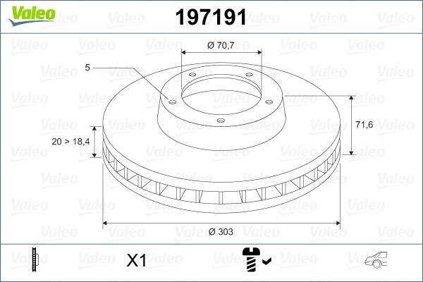 Valeo 197191 - Спирачен диск vvparts.bg