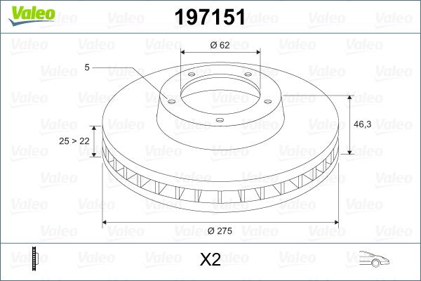 Valeo 197151 - Спирачен диск vvparts.bg