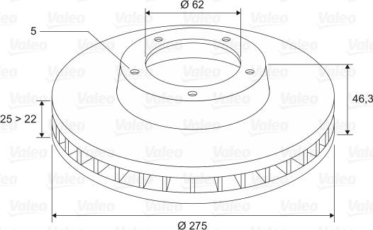 Valeo 197151 - Спирачен диск vvparts.bg