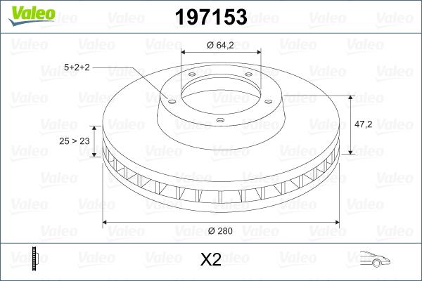 Valeo 197153 - Спирачен диск vvparts.bg