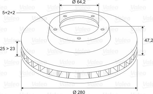 Valeo 197153 - Спирачен диск vvparts.bg