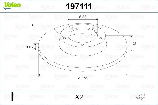 Valeo 197111 - Спирачен диск vvparts.bg