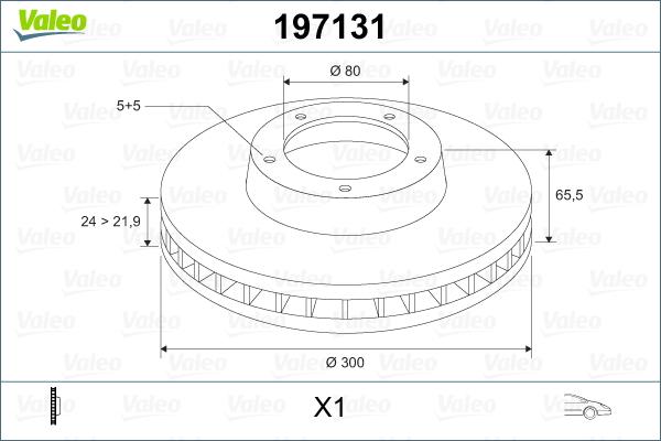 Valeo 197131 - Спирачен диск vvparts.bg