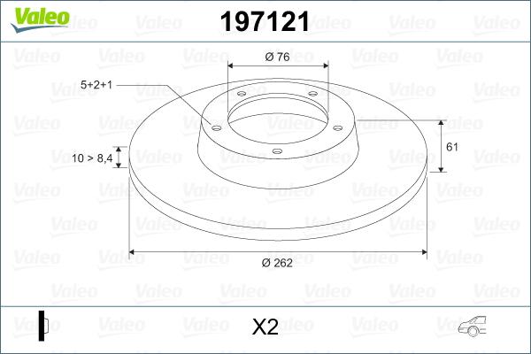 Valeo 197121 - Спирачен диск vvparts.bg