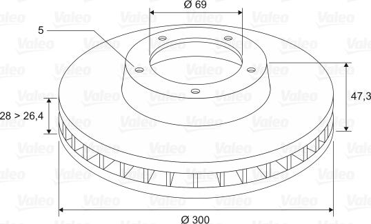 Valeo 197174 - Спирачен диск vvparts.bg