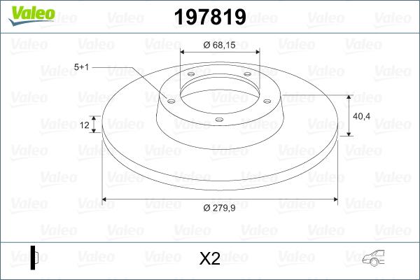 Valeo 197819 - Спирачен диск vvparts.bg