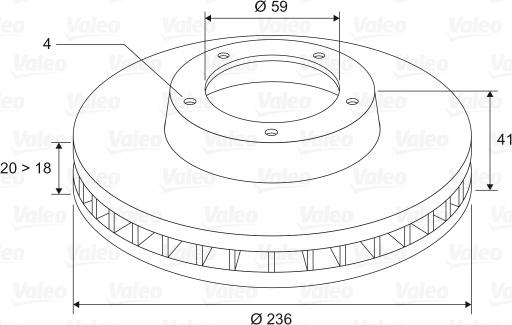 Valeo 197350 - Спирачен диск vvparts.bg