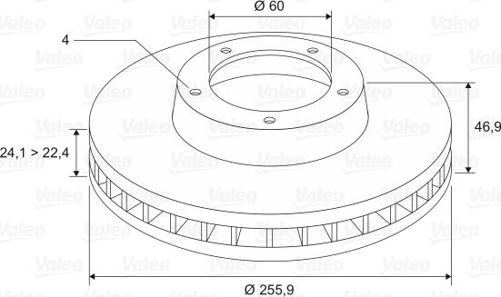 Valeo 197366 - Спирачен диск vvparts.bg