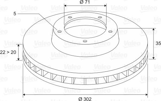 Valeo 197362 - Спирачен диск vvparts.bg