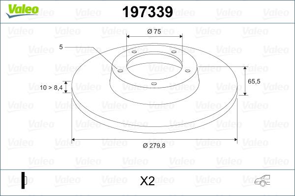 Valeo 197339 - Спирачен диск vvparts.bg