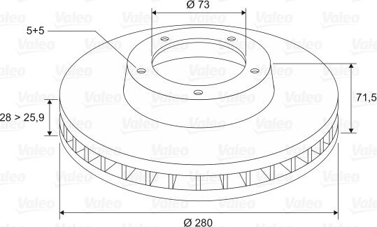 Valeo 197248 - Спирачен диск vvparts.bg