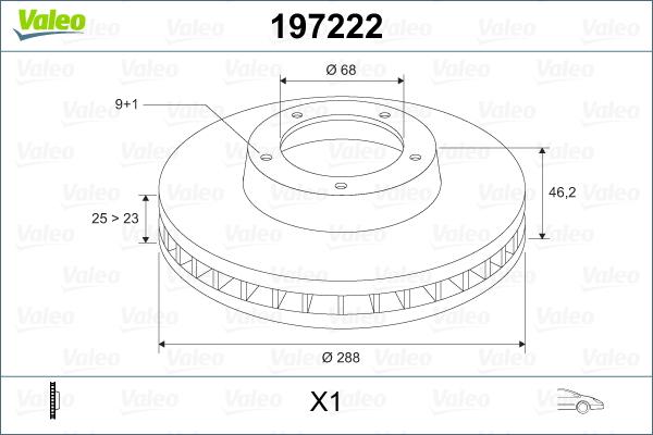 Valeo 197222 - Спирачен диск vvparts.bg