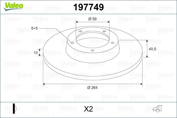 Valeo 197749 - Спирачен диск vvparts.bg