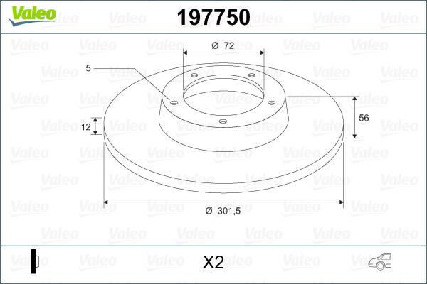 Valeo 197750 - Спирачен диск vvparts.bg