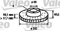 Valeo 186441 - Спирачен диск vvparts.bg