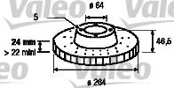 Valeo 186455 - Спирачен диск vvparts.bg