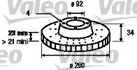 Valeo 186436 - Спирачен диск vvparts.bg