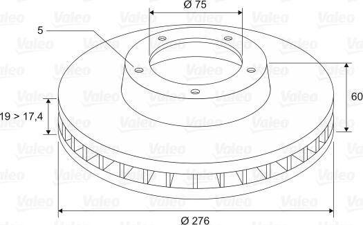 Valeo 186559 - Спирачен диск vvparts.bg