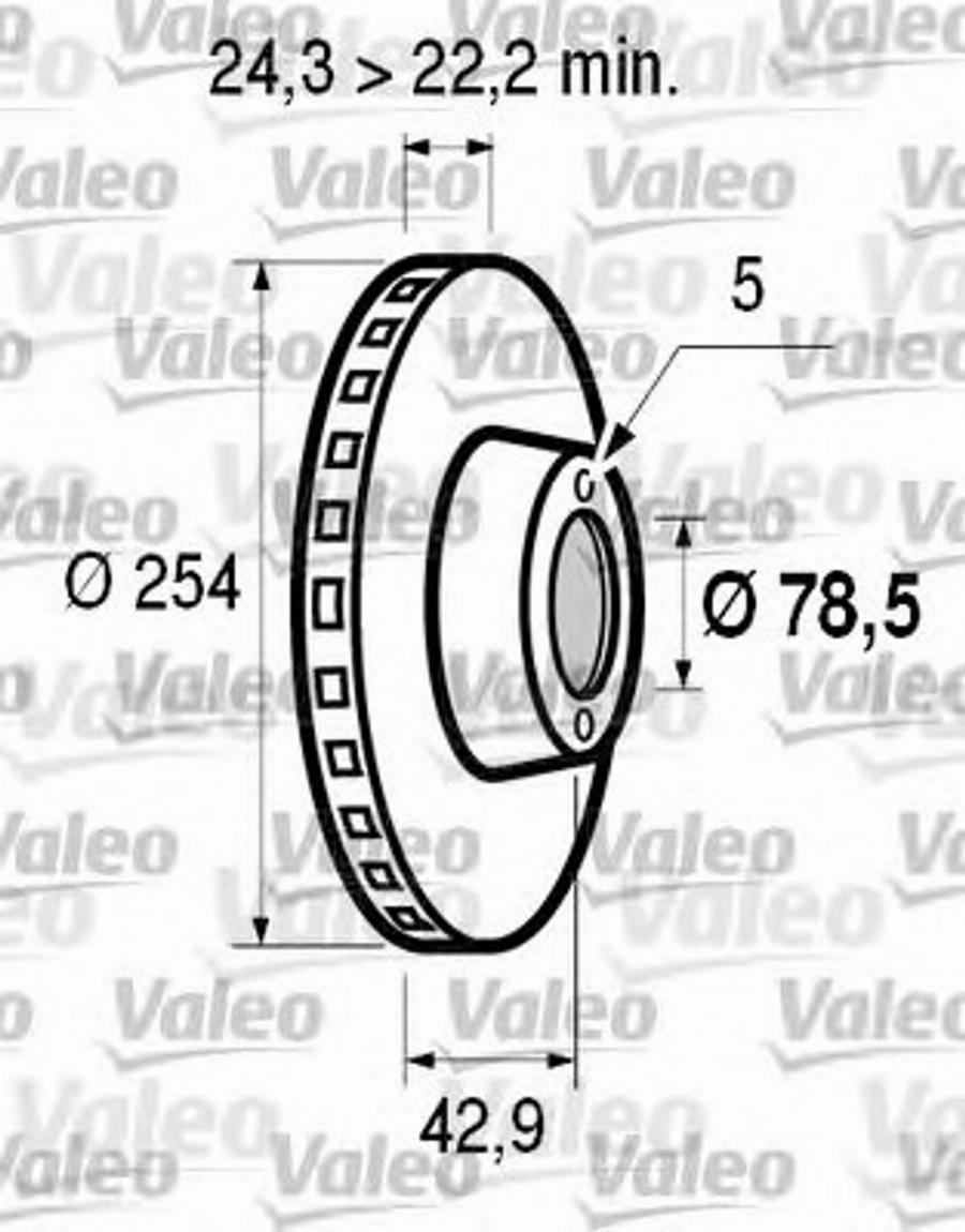 Valeo 186 536 - Спирачен диск vvparts.bg