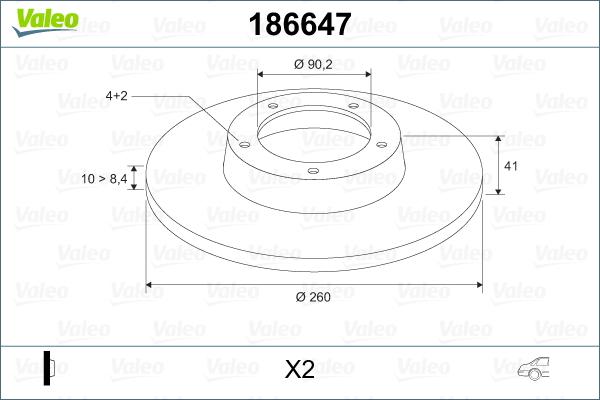 Valeo 186647 - Спирачен диск vvparts.bg