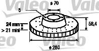 Valeo 186625 - Спирачен диск vvparts.bg