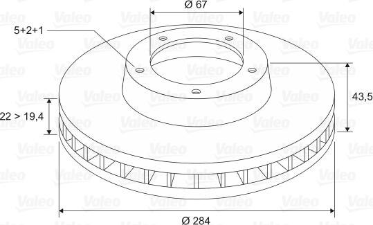 Valeo 186185 - Спирачен диск vvparts.bg