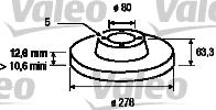 Valeo 186180 - Спирачен диск vvparts.bg