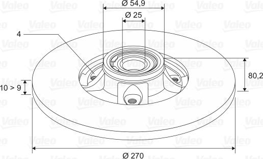 Valeo 186898 - Спирачен диск vvparts.bg