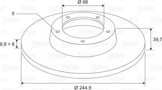 Valeo 186807 - Спирачен диск vvparts.bg