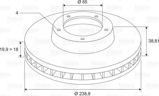 Valeo 186246 - Спирачен диск vvparts.bg