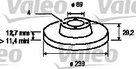 Valeo 186257 - Спирачен диск vvparts.bg