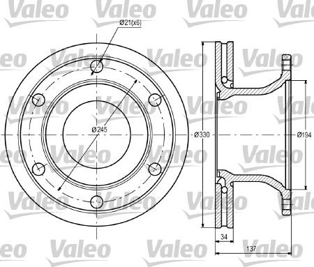 Valeo 187091 - Спирачен диск vvparts.bg