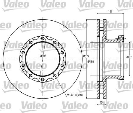 Valeo 187049 - Спирачен диск vvparts.bg