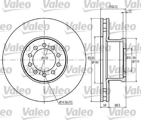 Valeo 187043 - Спирачен диск vvparts.bg