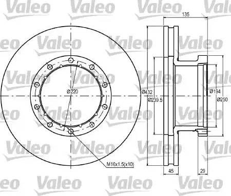 Valeo 187054 - Спирачен диск vvparts.bg