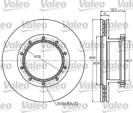Valeo 187051 - Спирачен диск vvparts.bg