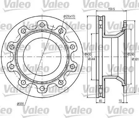 Valeo 187057 - Спирачен диск vvparts.bg