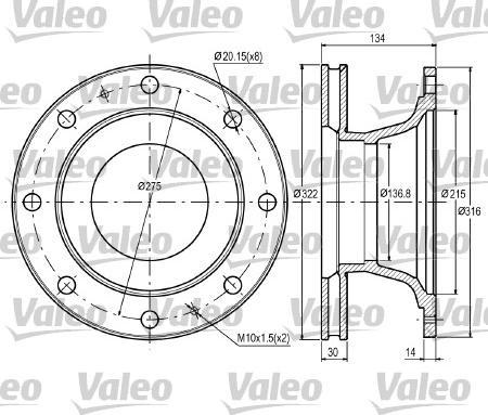 Valeo 187060 - Спирачен диск vvparts.bg