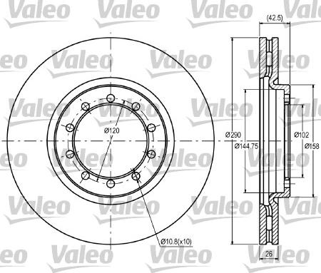 Valeo 187062 - Спирачен диск vvparts.bg