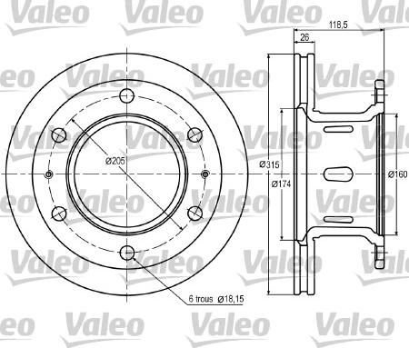 Valeo 187006 - Спирачен диск vvparts.bg