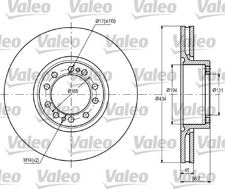 Valeo 187087 - Спирачен диск vvparts.bg