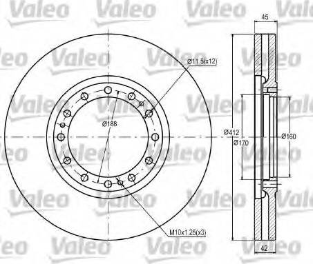 Valeo 187031 - Спирачен диск vvparts.bg