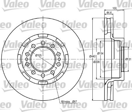 Valeo 187022 - Спирачен диск vvparts.bg