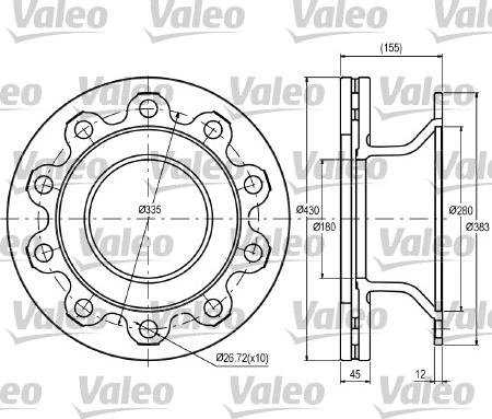 Valeo 187074 - Спирачен диск vvparts.bg