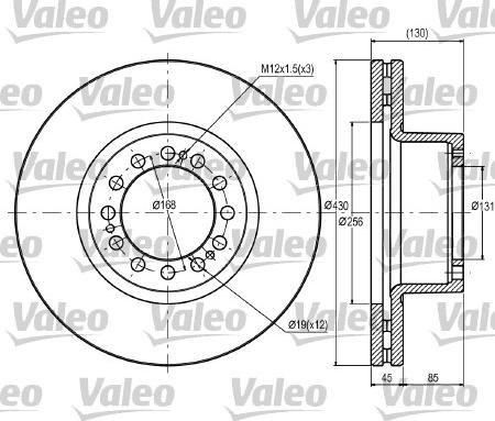 Valeo 187075 - Спирачен диск vvparts.bg