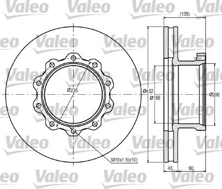 Valeo 187076 - Спирачен диск vvparts.bg