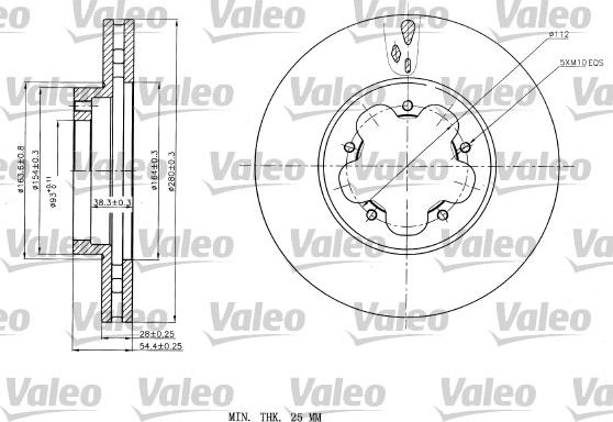 Valeo 187150 - Спирачен диск vvparts.bg