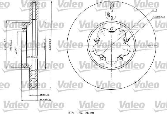 Valeo 187151 - Спирачен диск vvparts.bg