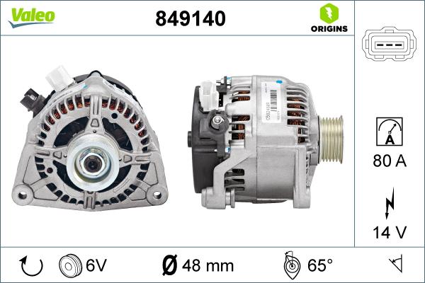 Valeo 849140 - Генератор vvparts.bg